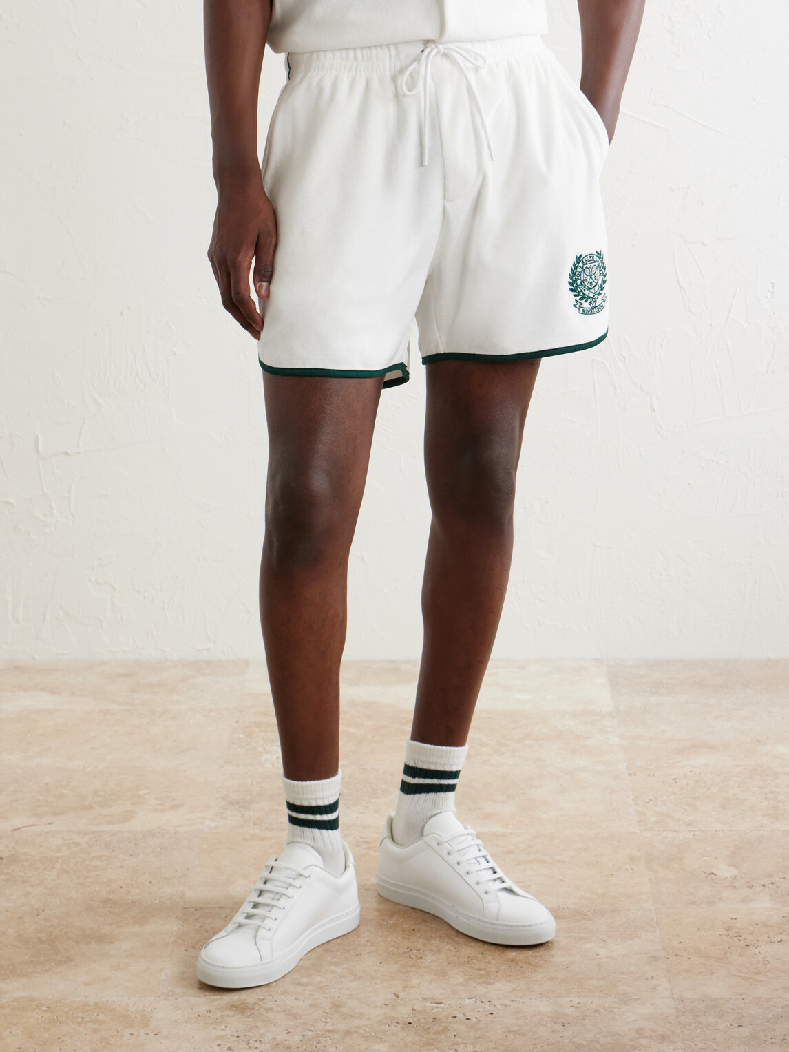 Polo Ralph Lauren - Wimbledon Embroidered Straight-Leg Cotton-Blend Shorts - White