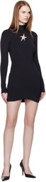 Mugler Black Star Long Sleeve Minidress