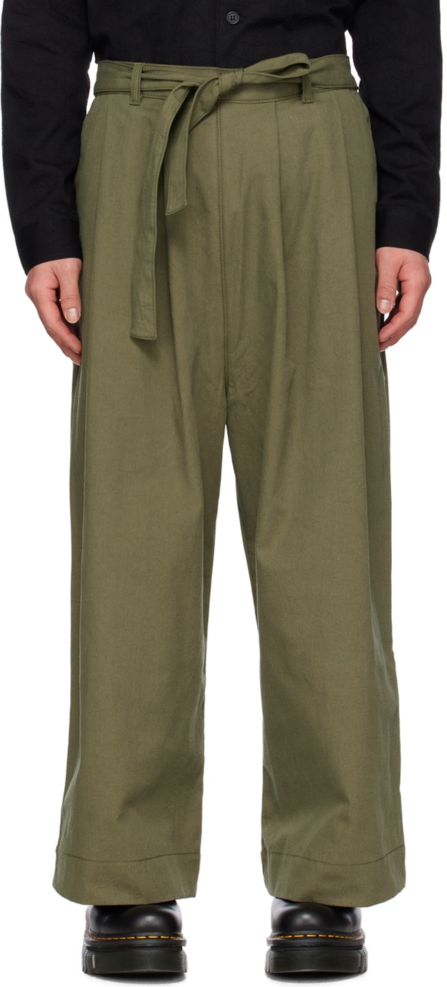Photo: Naked & Famous Denim SSENSE Exclusive Green Trousers