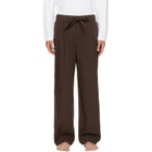 Tekla Brown Poplin Pyjama Pants