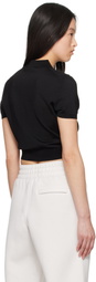 alexanderwang.t Black 3D Logo Mesh Cropped Polo