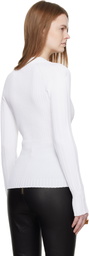 Balmain White Buttoned V-Neck Light Knit Cardigan