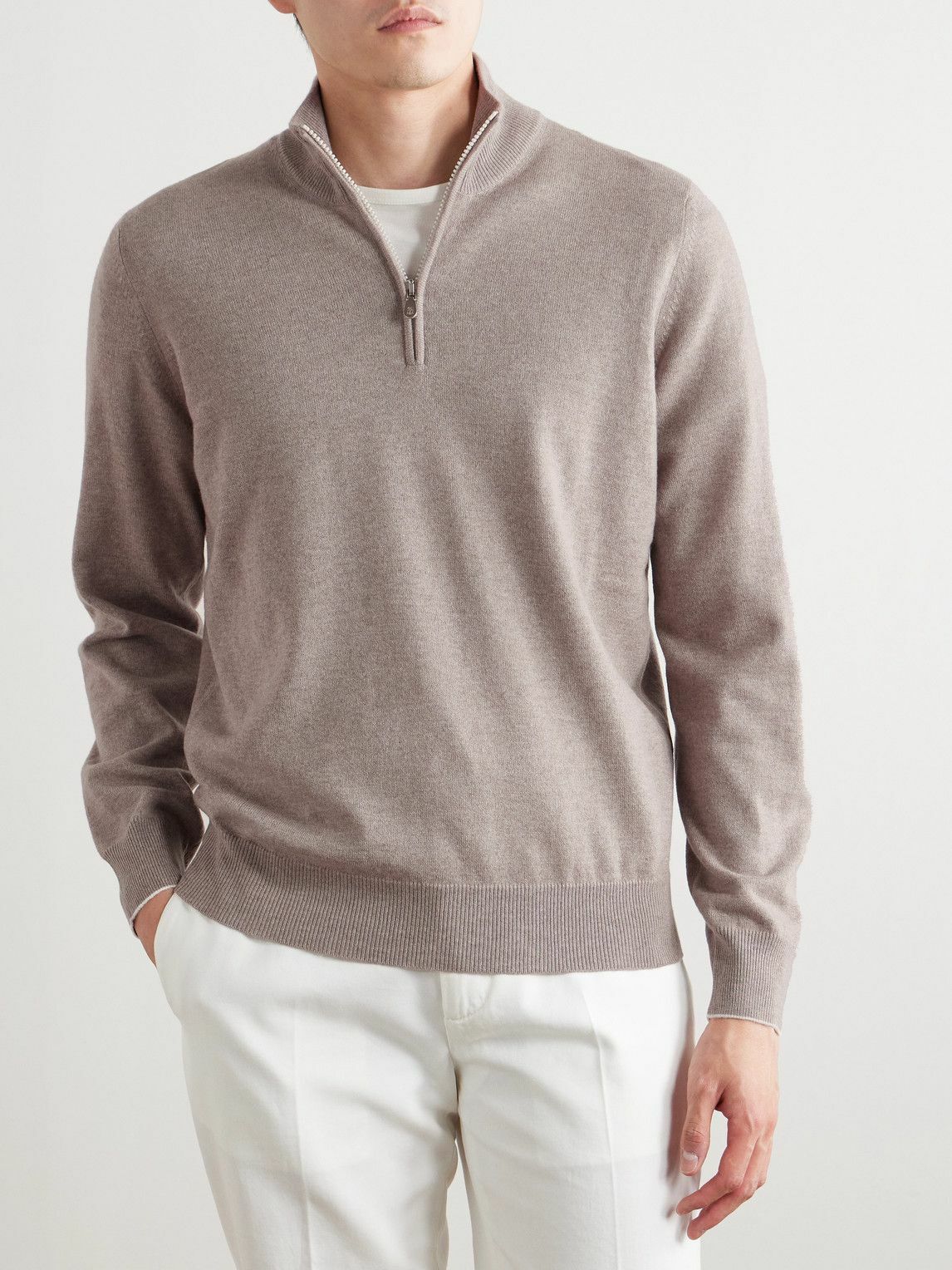 Brunello Cucinelli - Cashmere Half-Zip Sweater - Neutrals
