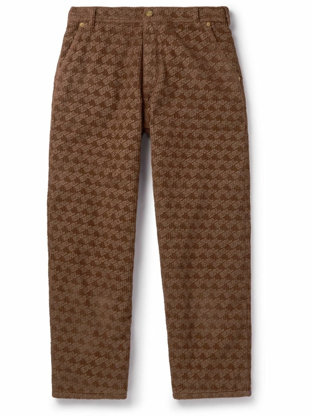 Photo: ERL - Straight-Leg Padded Cotton-Corduroy Trousers - Brown