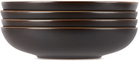 Lineage Ceramics Black Shallow Serving Bowl, 4 pcs