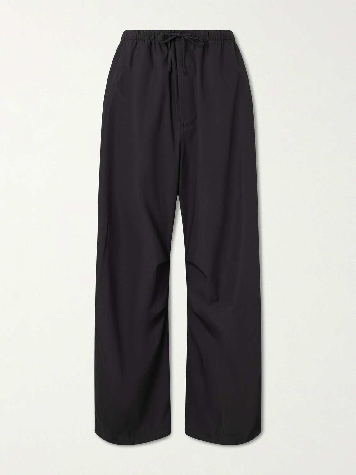 Amomento - Cotton Wide-Leg Trousers - Black
