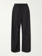 Amomento - Cotton Wide-Leg Trousers - Black
