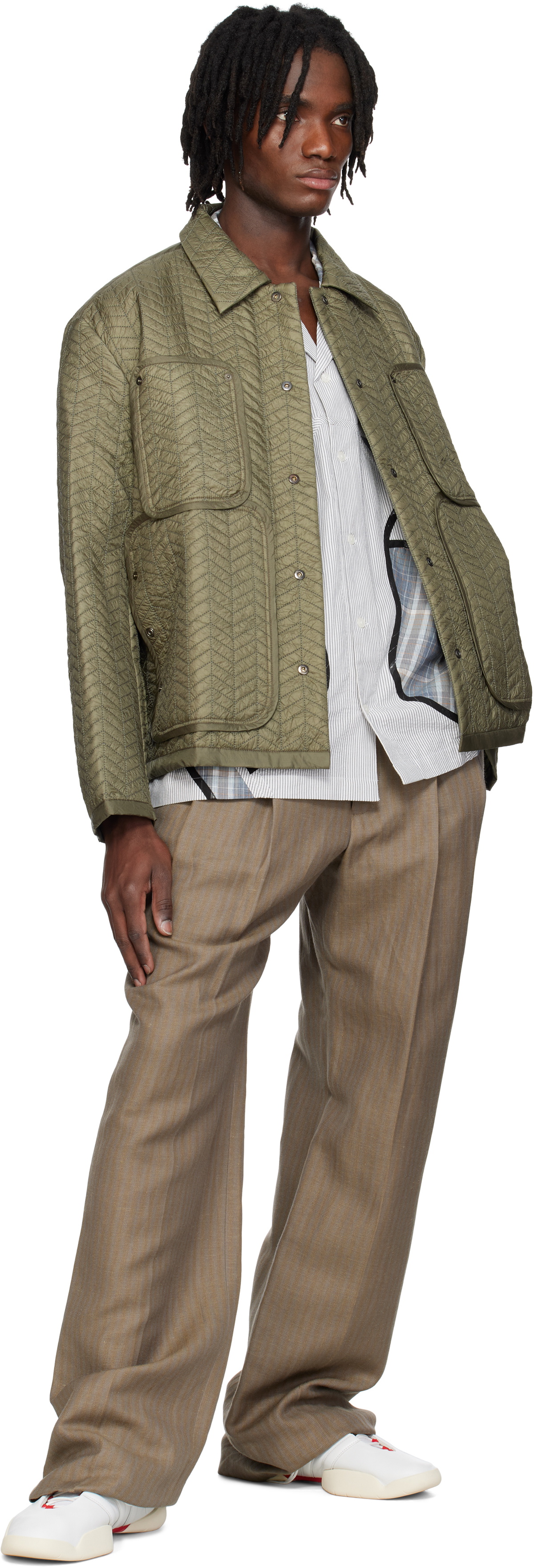 Craig Green Khaki Quilted Worker Jacket