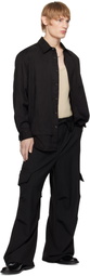 Youth Black Strap Wide Cargo Pants