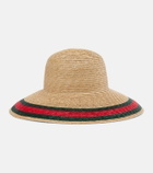 Gucci Web Stripe woven sun hat