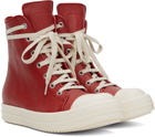 Rick Owens Red High Sneakers