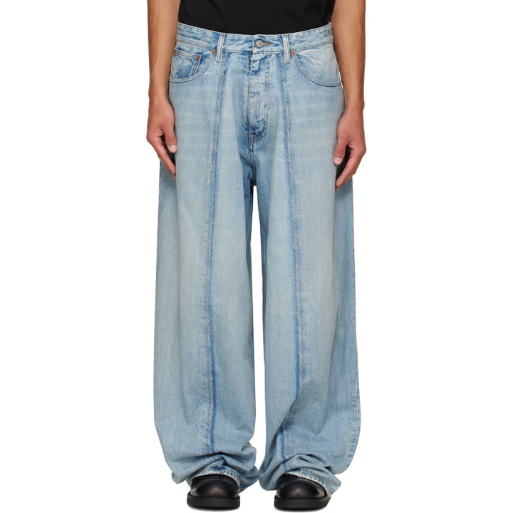 Photo: MM6 Maison Margiela Blue Wide-Leg Jeans