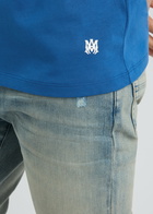 Amiri Staggered Logo Cotton T-shirt Blue