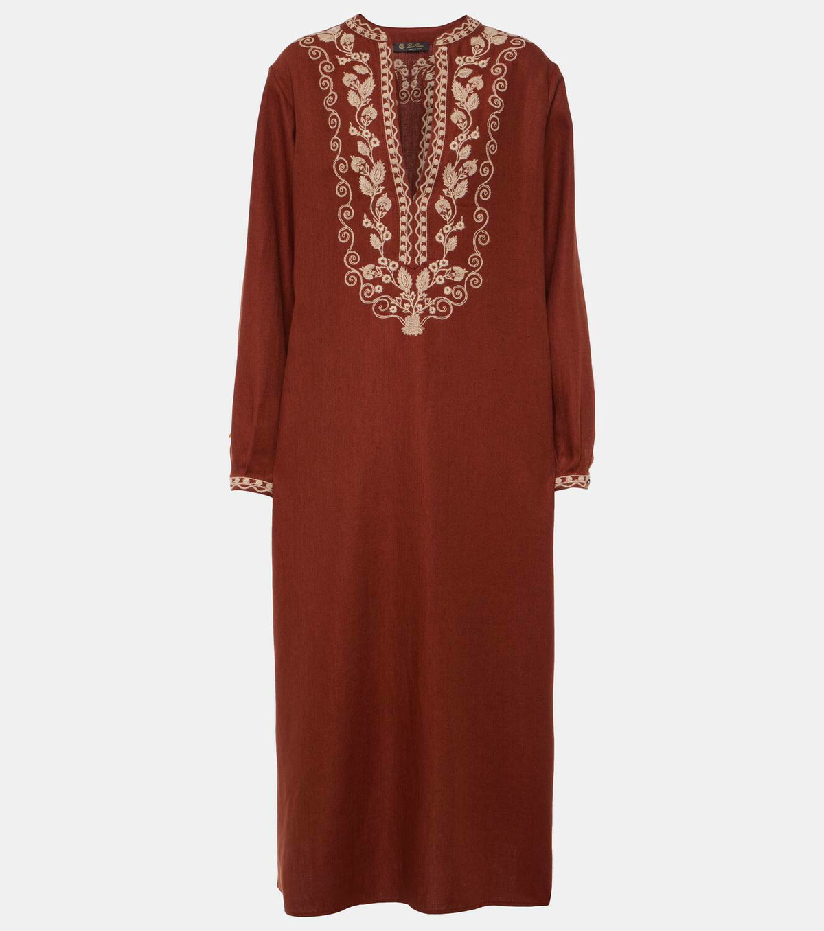 Loro Piana Faye embroidered linen kaftan