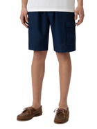 MC2 Saint Barth Man Navy Blue Linen Bermuda Marseille