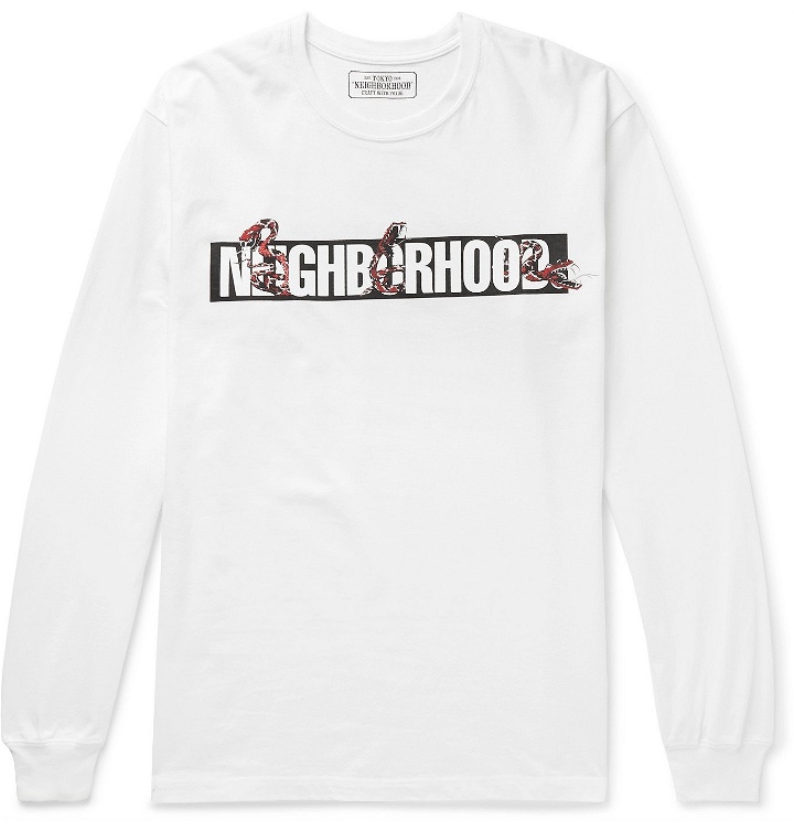 Photo: Neighborhood - Logo-Print Cotton-Jersey T-Shirt - White