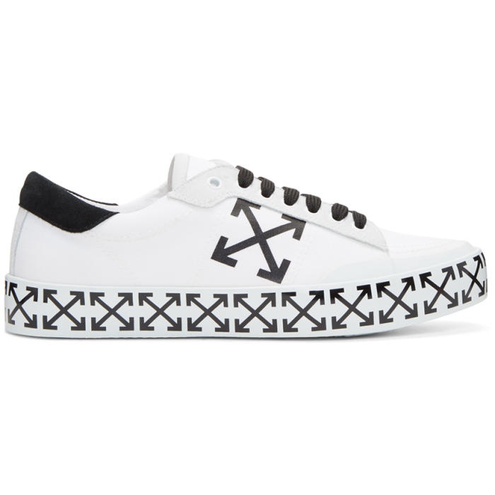 Photo: Off-White White Vulcanised Arrows Sneakers