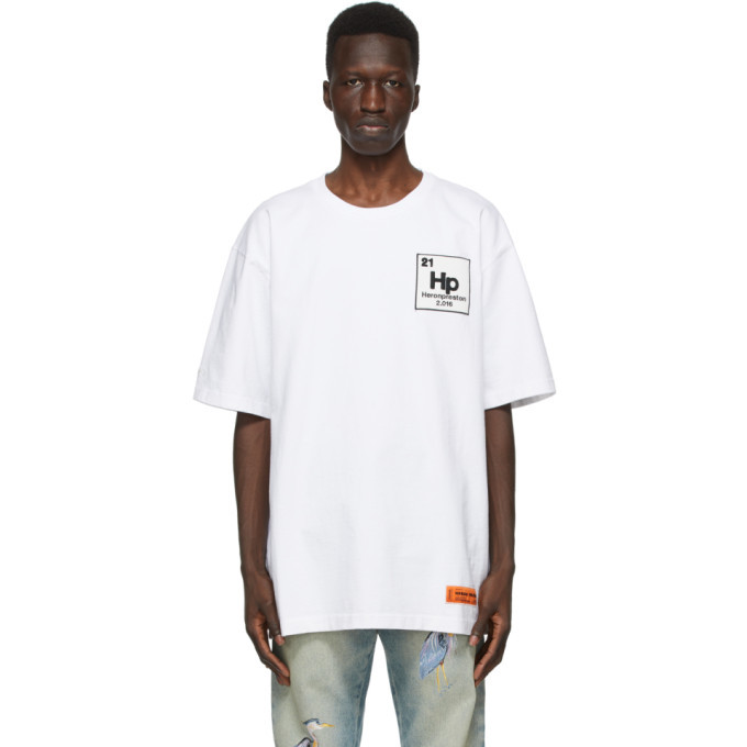 Photo: Heron Preston White and Blue Herons Halo T-Shirt