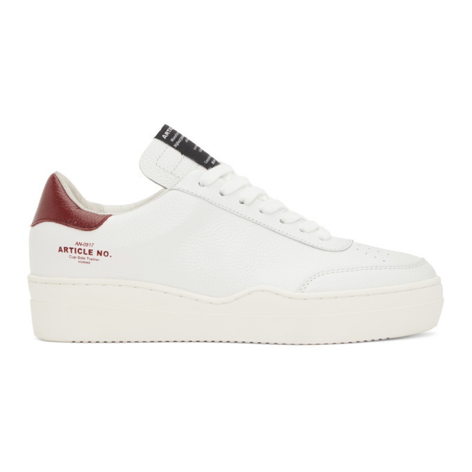 Photo: Article No. White and Burgundy 0517 Low-Top Sneakers