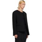 TOTEME Black Open-Front Bouclé Blazer