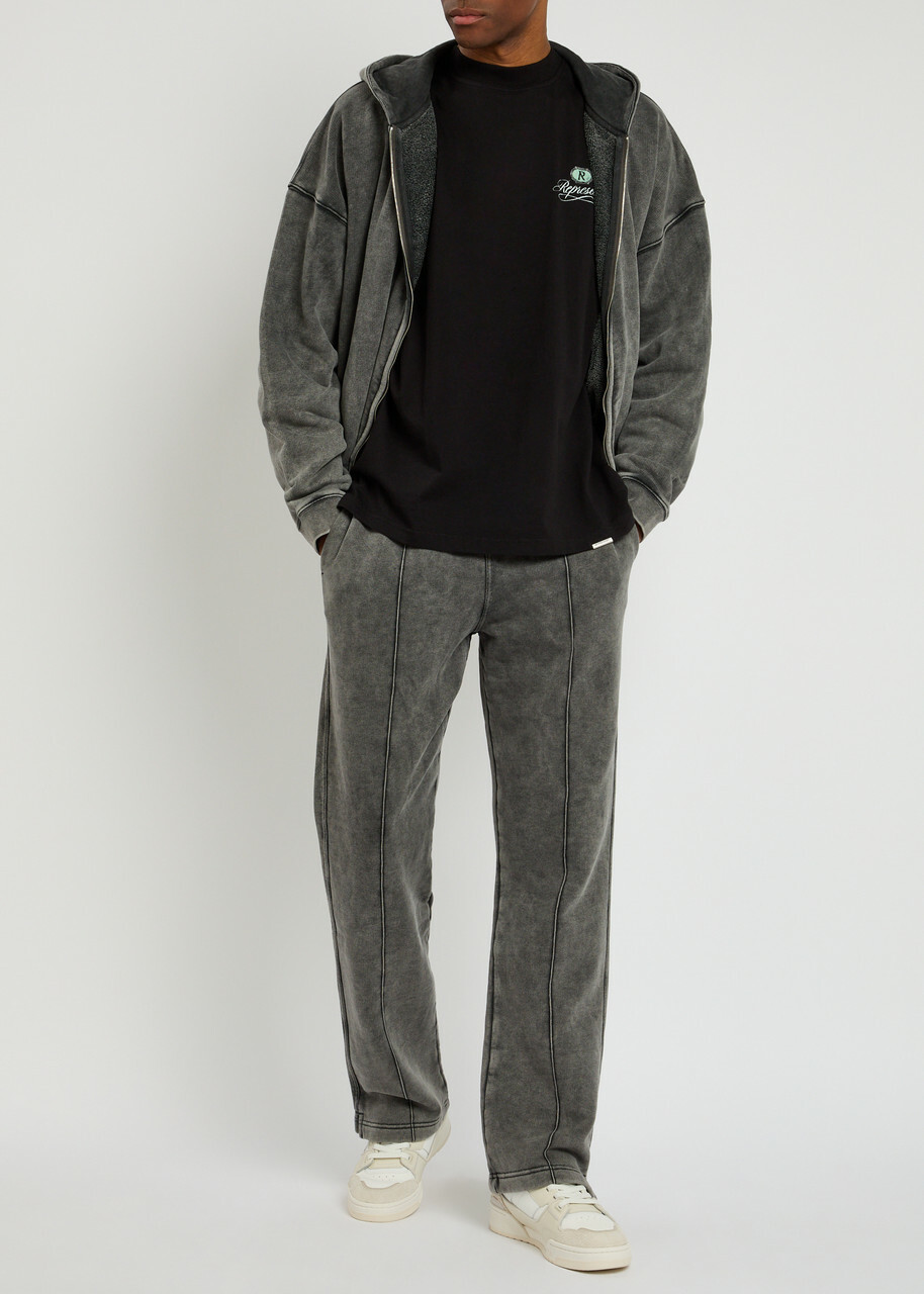 Represent Initial Embroidered Cotton Sweatpants Grey