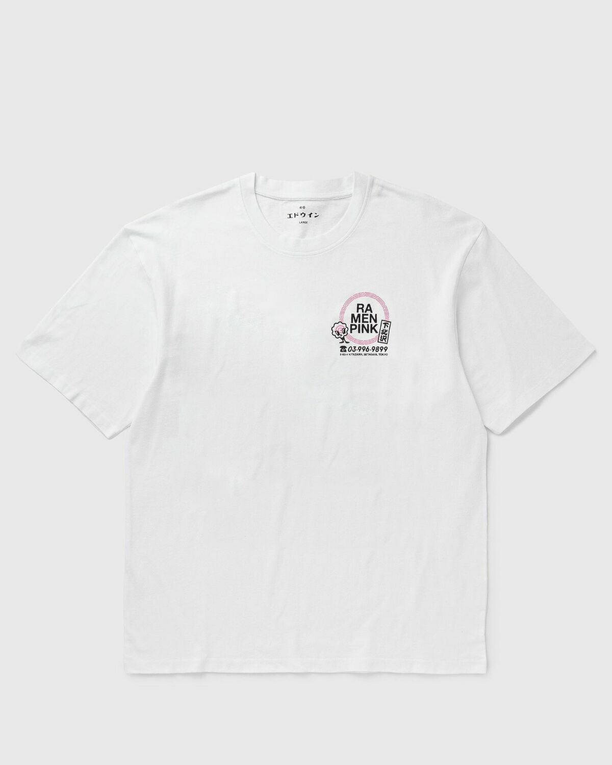 Edwin Ramen Pink Tee White Mens Shortsleefe