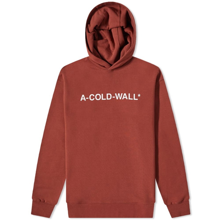 Photo: A-COLD-WALL* Men's Essential Logo Popover Hoody in Burnt Red