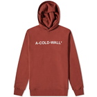 A-COLD-WALL* Men's Essential Logo Popover Hoody in Burnt Red