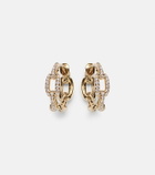David Yurman Stax Chain Link 18kt gold hoop earrings with diamonds