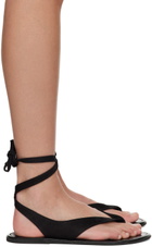 The Row Black Beach Sandals