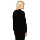 rag and bone Black Velvet Cropped Hoodie