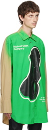 JW Anderson Beige & Green Michael Clark Edition Printed Shirt