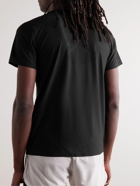 DISTRICT VISION - Aloe Slim-Fit Perforated Logo-Print Stretch-Jersey T-Shirt - Black