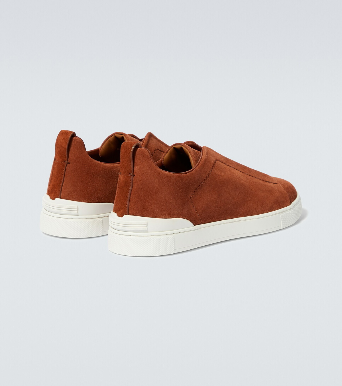 ZEGNA Orange Triple Stitch Sneakers