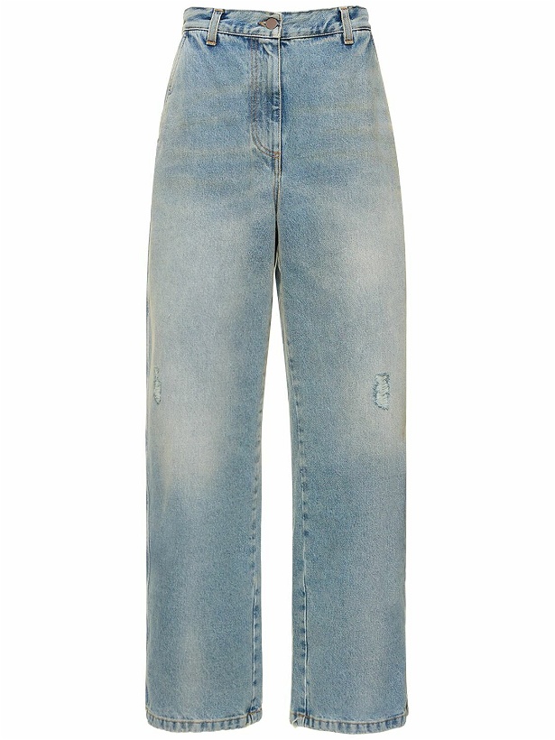 Photo: PALM ANGELS Paris Cotton Denim Wide Jeans