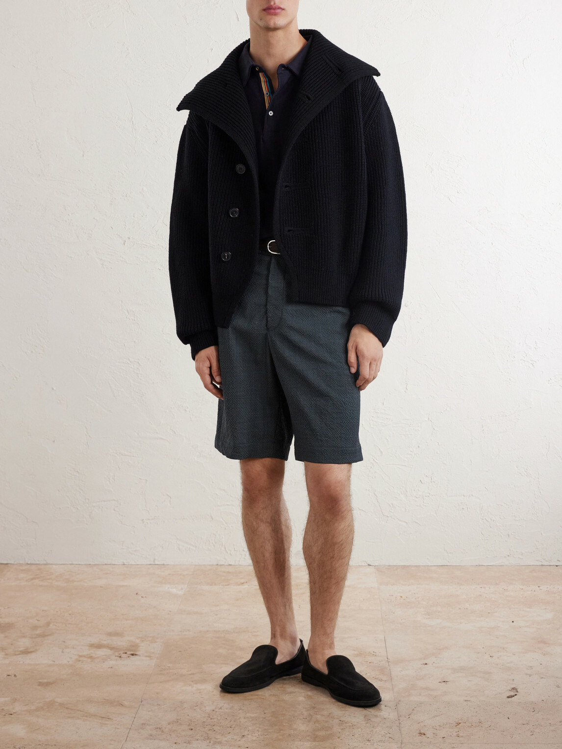 Paul Smith - Checked Wool-Blend Seersucker Shorts - Gray