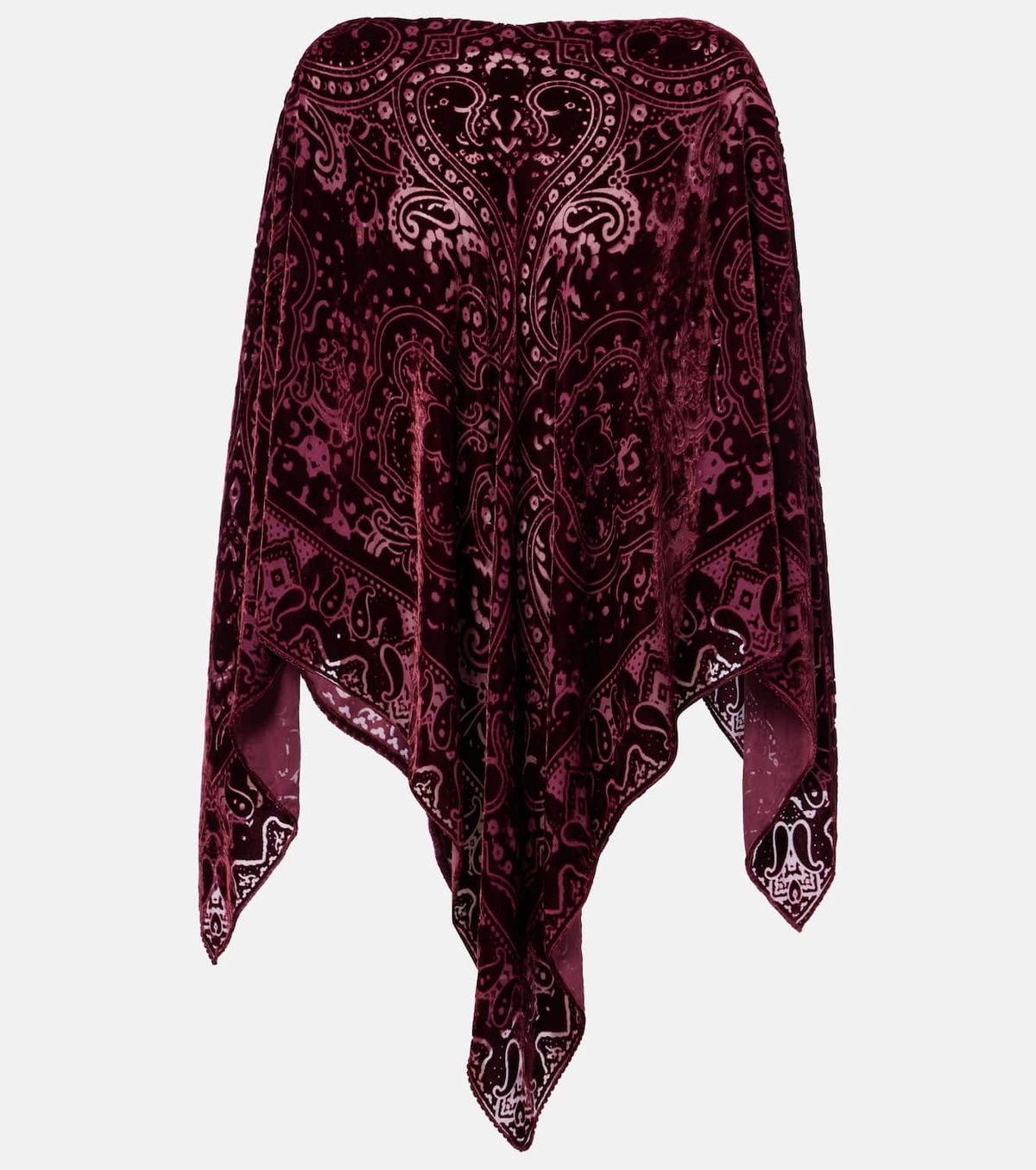 Etro Paisley silk-blend velvet poncho