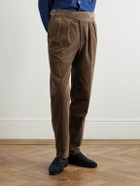 Rubinacci - Manny Straight-Leg Pleated Cotton Trousers - Brown