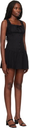 Frankies Bikinis Black Christa Ruffle Minidress