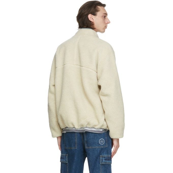 thisisneverthat Reversible Off-White Sherpa Boa Jacket thisisneverthat