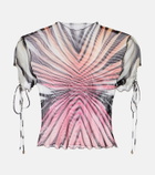 Roberto Cavalli Printed mesh top