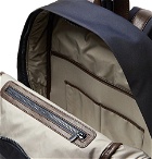 Brunello Cucinelli - Full-Grain Leather and Nylon Backpack - Men - Navy