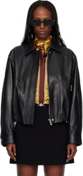 Versace Black Blouson Leather Jacket