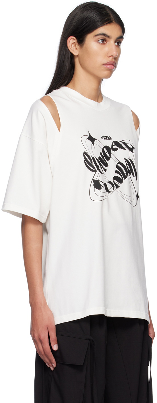 J KOO White Cutout T-Shirt