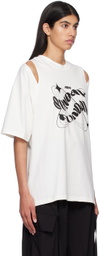 J KOO White Cutout T-Shirt