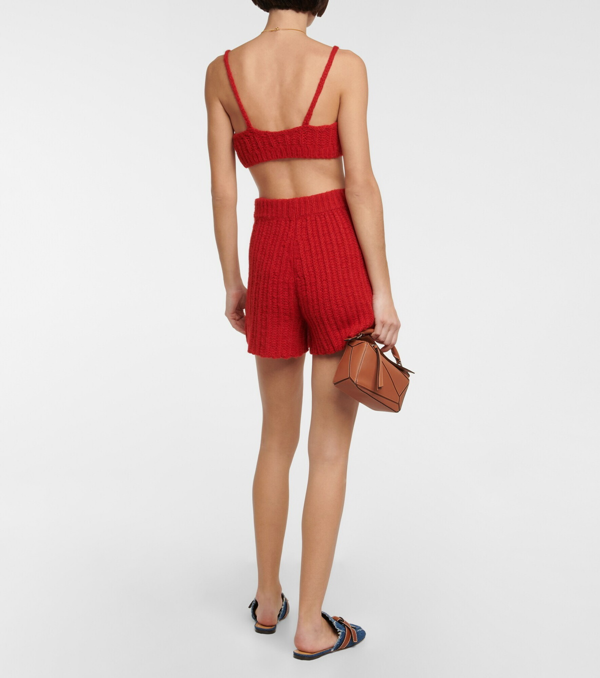 Alanui - Ribbed-knit alpaca-blend shorts
