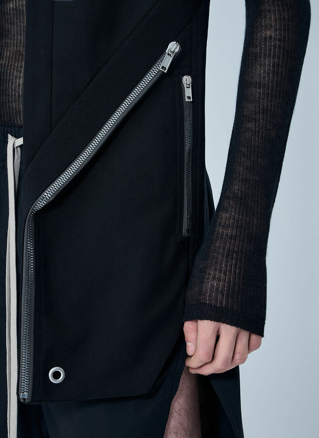 Rick Owens Asymmetric Zip Detail Vest