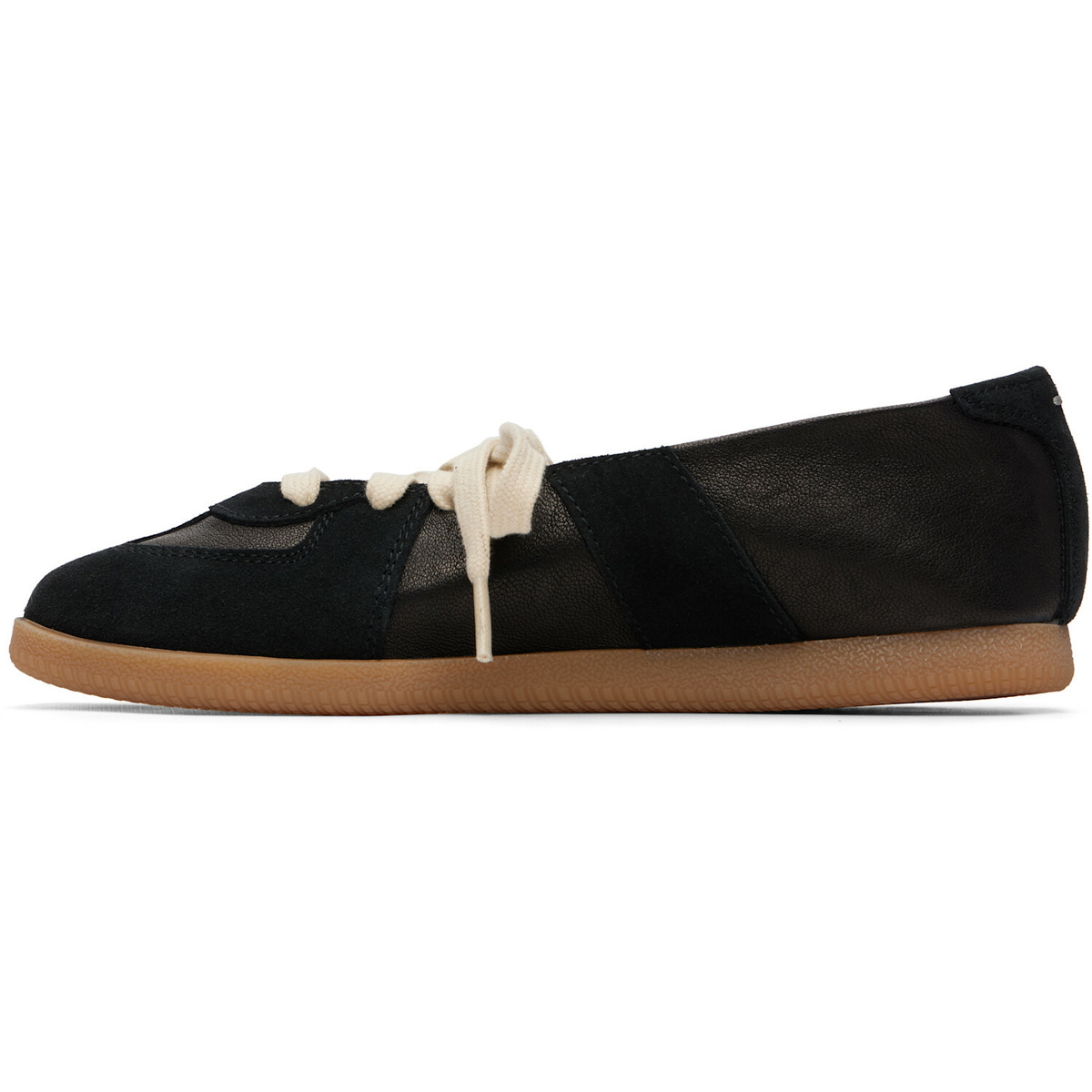 Maison Margiela Black Replica Soft Laced Ballerina Flats