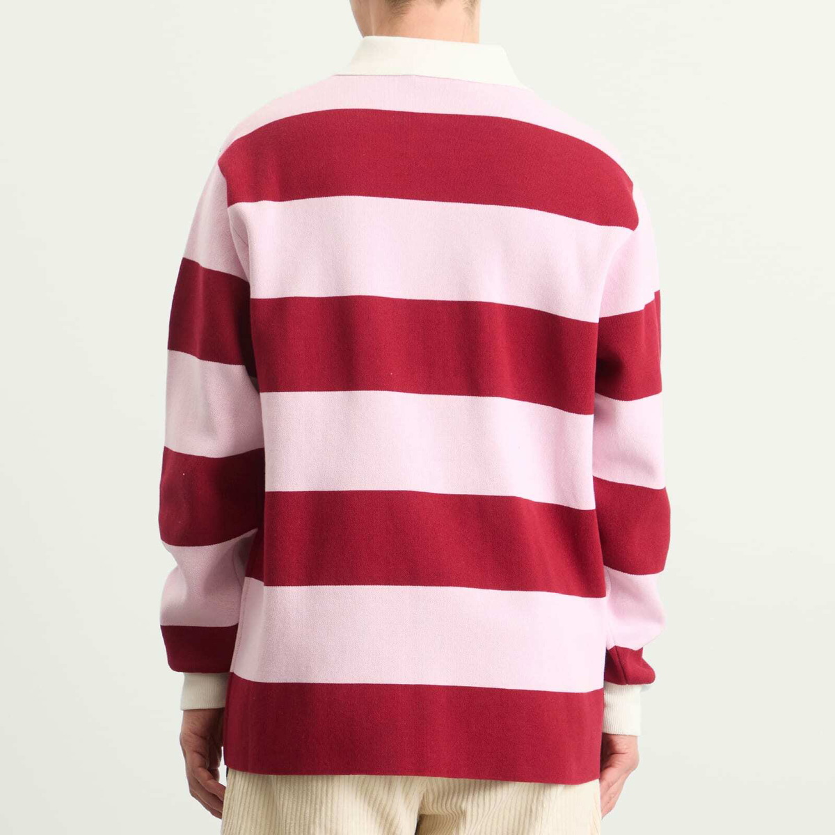 Late Checkout Men's Rugby Polo in Pink/Burgundy