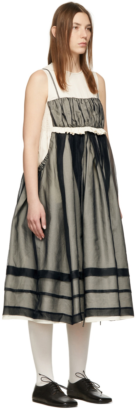 Renli Su Black & Off-White Illusion Strap Dress